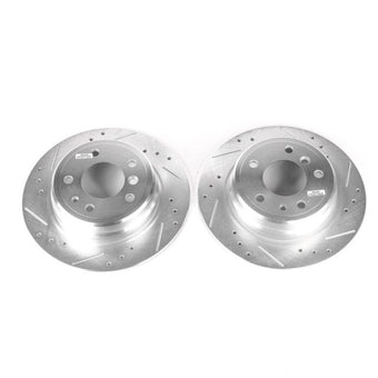 compare product Power Stop 89-95 BMW 525i Rear Evolution Drilled & Slotted Rotors - Pair