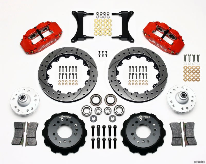 Wilwood Narrow Superlite 6R Front Hub Kit 12.88in Drill Red 79 - 87 GM G Body - My Store