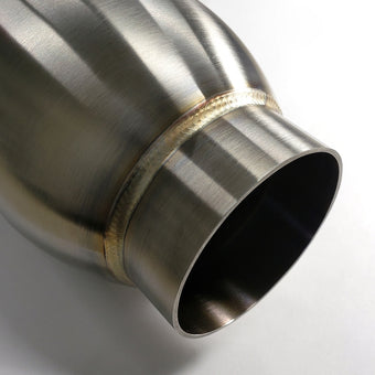 compare product Stainless Bros 3.5in SS304 Inlet/Outlet 5in round body x 18in OAL Bullett Resonator