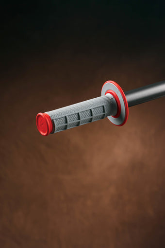 compare product Renthal MX Dual Compound Grips 1/2 Waffle - Grey/ Red