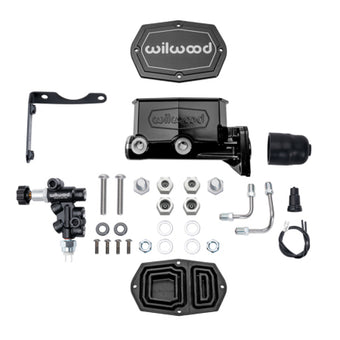 compare product Wilwood MOPAR Compact Tandem M/C Kit w/ P-Valve 1in Bore - Black