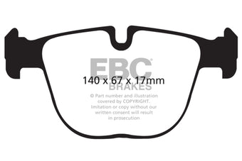 compare product EBC 10+ BMW X5M 4.4 Twin Turbo Yellowstuff Rear Brake Pads