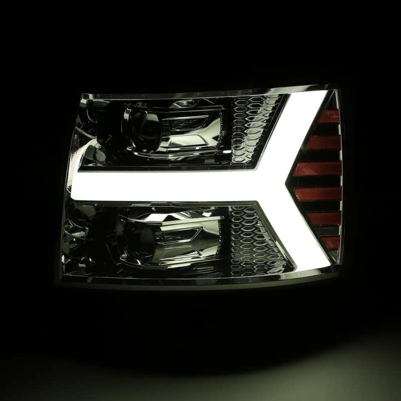 AlphaRex 07 - 13 Chevy 1500HD PRO - Series Proj Headlights Plank Style Chrome w/Activ Light/Seq Signal - My Store