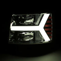 AlphaRex 07 - 13 Chevy 1500 LUXX LED Proj Headlights Plank Design Chrome w/ Activ Light/Seq Signal/DRL - My Store