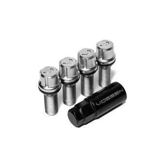 compare product Vossen 28mm Lock Bolt - 14x1.5 - 17mm Hex - Cone Seat - Silver (Set of 4)