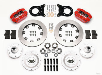 compare product Wilwood Dynapro Dust-Boot Front Kit 12.19in Red 1965-1969 Mustang Disc & Drum Spindle