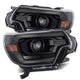 AlphaRex 12 - 15 Toyota Tacoma LUXX LED Projector Headlights Plank Style Alpha Black w/DRL - My Store