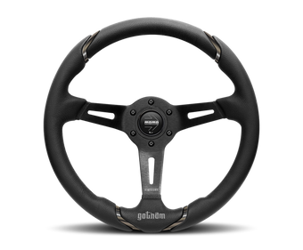 compare product Momo Gotham Steering Wheel 350 mm - Black Leather/Black Spokes