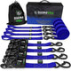 Rhino USA Heavy Duty Ratchet Tie - Down 4 - Pack Blue 1.6In X 15Ft - My Store