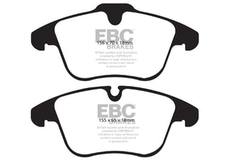 compare product EBC 13-15 Jaguar XF 2.0 Turbo Redstuff Front Brake Pads