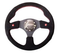 NRG Reinforced Steering Wheel (320mm) Blk Suede w/Dual Buttons - My Store