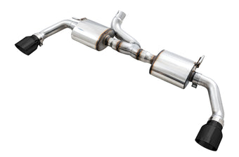 compare product AWE Tuning 07-18 Jeep Wrangler JK/JKU 3.6L Tread Edition Axle-Back Dual Exhaust - Diamond Black Tips