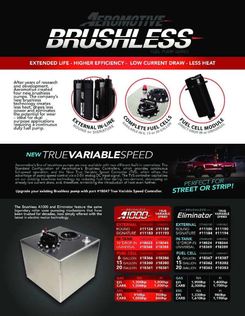 Aeromotive A1000 Brushless External In - Line Fuel Pump - My Store