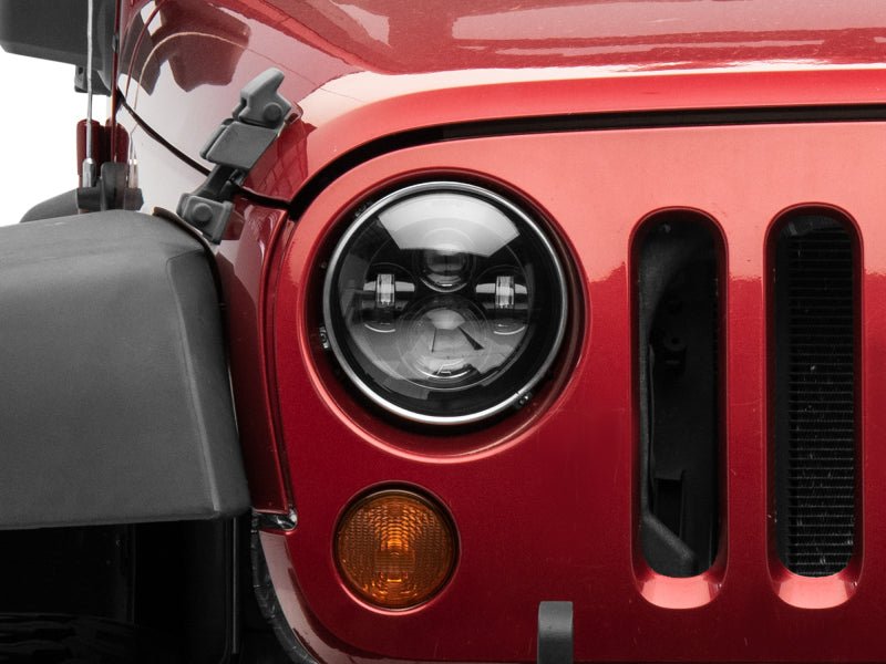 Raxiom 97 - 18 Jeep Wrangler TJ/JK Axial Series LED Daymaker Headlights - Black Housing (Clear Lens) - My Store