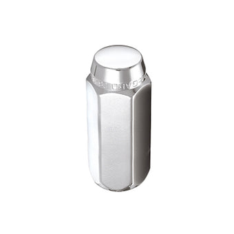 compare product McGard Hex Lug Nut (Cone Seat) M14X1.5 / 13/16 Hex / 1.945in. Length (Box of 100) - Chrome