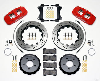 compare product Wilwood AERO6 Front Hat Kit 14.25 Drilled Red 2008-2009 Pontiac G8 w/Lines