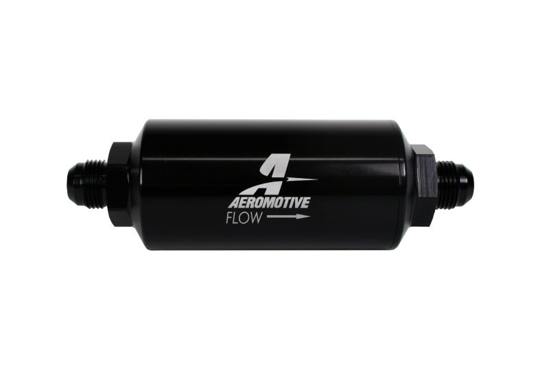 Aeromotive In - Line Filter - AN - 08 size Male - 10 Micron Microglass Element - Bright - Dip Black - My Store