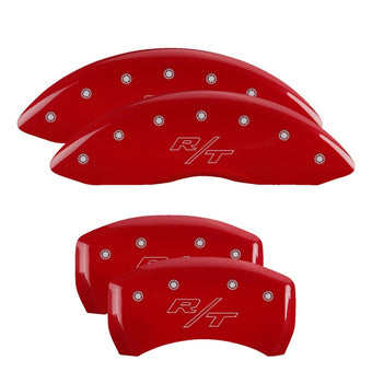 compare product MGP 4 Caliper Covers Engraved Front & Rear Vintage Style/RT Red finish silver ch