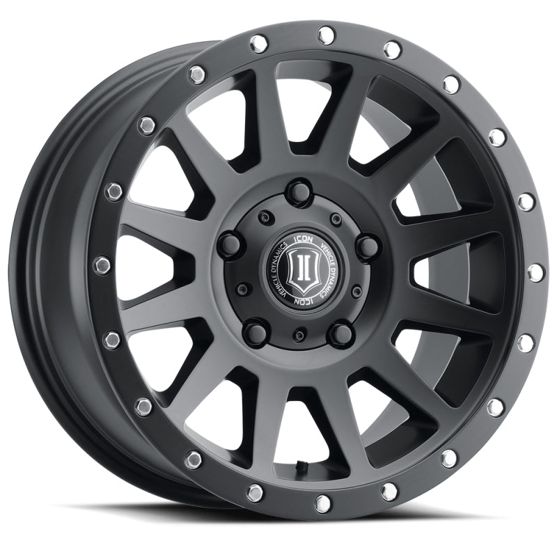 ICON Compression 17x8.5 5x150 25mm Offset 5.75in BS 110.1mm Bore Satin Black Wheel - My Store