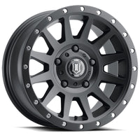 ICON Compression 17x8.5 5x150 25mm Offset 5.75in BS 110.1mm Bore Satin Black Wheel - My Store