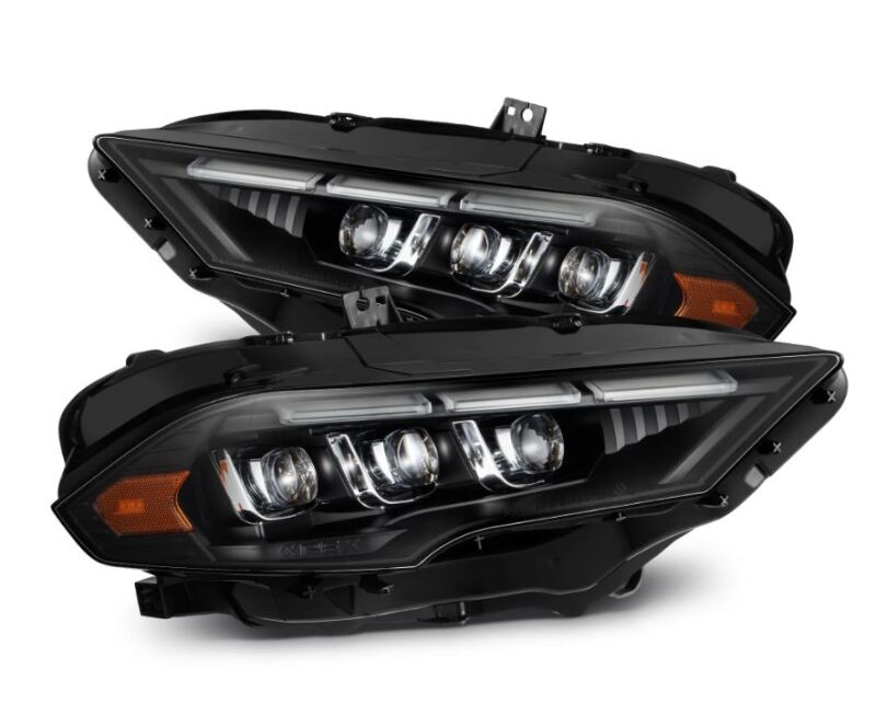 AlphaRex 18 - 20 Ford Mustang NOVA LED Proj Headlights Black w/Activ Light/Seq Signal/Switch DRL - My Store