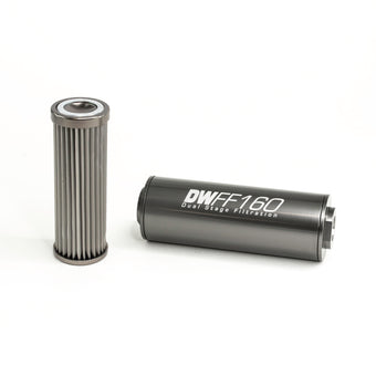 compare product DeatschWerks Stainless Steel 10AN 10 Micron Universal Inline Fuel Filter Housing Kit (160mm)