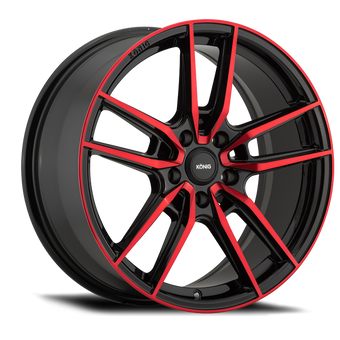 compare product Konig Myth 18x8 5x114.3 ET43 Gloss Black w/ Red Tinted Clearcoat