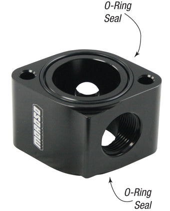 compare product Moroso Filler Neck Manifold Housing -16An Female Port - Aluminum