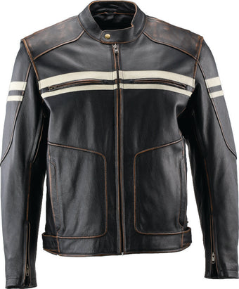 compare product Kuryakyn Leather By River Road Hoodlum Vintage Leather Jacket Black - XL