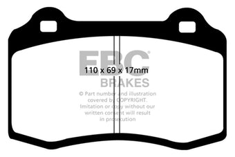compare product EBC 92-00 Dodge Viper 8.0 Yellowstuff Front Brake Pads