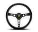 Momo Prototipo Steering Wheel 350 mm - Black Leather/Wht Stitch/Black Spokes - My Store