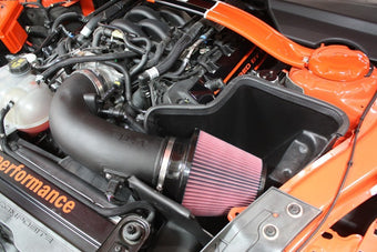 compare product JLT 15-19 Ford Mustang GT350/GT350R Black Textured Cold Air Intake Kit w/Red Filter - Tune Req