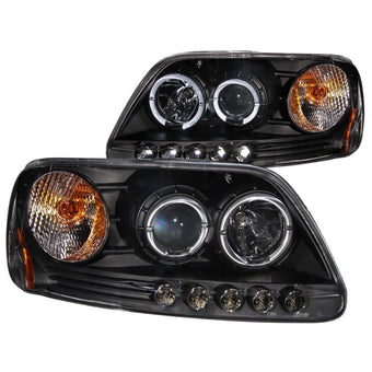 compare product ANZO 1997.5-2003 Ford F-150 Projector Headlights w/ Halo and LED Black 1pc