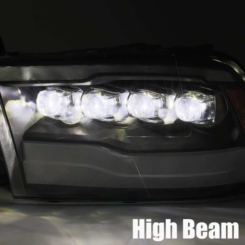 AlphaRex 09 - 18 Dodge Ram 1500HD NOVA LED Projector Headlights Plank Style Design Gloss Black w/DRL - My Store