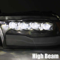AlphaRex 09 - 18 Dodge Ram 1500HD NOVA LED Projector Headlights Plank Style Design Gloss Black w/DRL - My Store