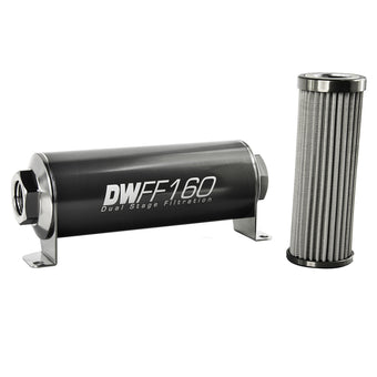 compare product DeatschWerks Stainless Steel 10AN 100 Micron Universal Inline Fuel Filter Housing Kit (160mm)