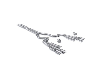 compare product MBRP 2024+ Ford Mustang 5.0L T304 SS 3in Cat-Back Dual Split Exhaust w/ Quad Tips (Valve Delete)