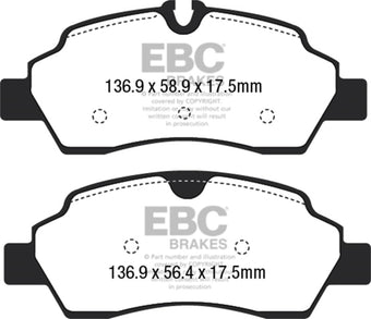 compare product EBC 15+ Ford Transit 2.2 TD Ultimax2 Rear Brake Pads