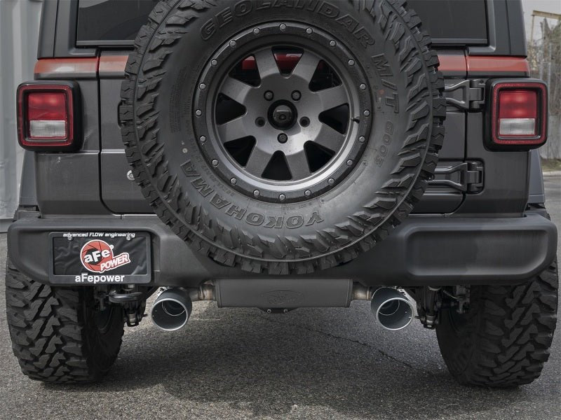 aFe Rebel Series 2.5in 409 SS Axle - Back Exhaust w/ Black Tips 2018+ Jeep Wrangler (JL) V6 3.6L - My Store