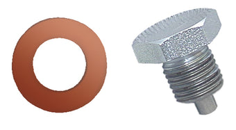 compare product Moroso Oil Pan Drain Plug w/Copper Washer - Clear Zinc