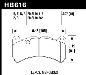 compare product Hawk 05-06 Mercedes-Benz CLK55 AMG ER-1 Front Brake Pads (For Brembo Calipers)