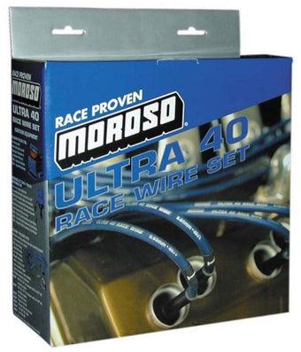 compare product Moroso Ford 351W Ignition Wire Set - Ultra 40 - Unsleeved - HEI - 135 Degree - Blue