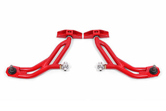 compare product BMR 10-14 Ford Mustang Adj. Lower A-Arms w/ Delrin/Rod End / 19mm Tall Ball Joint - Red