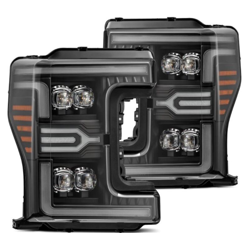 AlphaRex 17 - 19 Ford F - 250/350/450 SD NOVA - Series LED Proj Headlights Bk w/Actv Light SeqSig & SBDRL - My Store