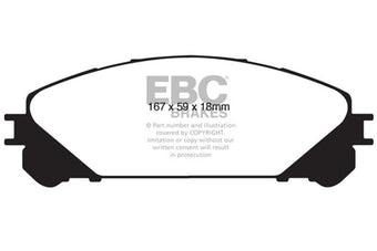 compare product EBC 15+ Lexus NX200t 2.0 Turbo Yellowstuff Front Brake Pads