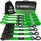 Rhino USA Medium Duty Ratchet Strap Tie - Down 4 - Pack (Green) - My Store