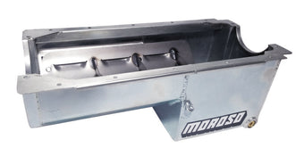 compare product Moroso Dart/Rocket Small Block (May Require Cross Member Mod) Wet Sump 7qt 8.25in Steel Oil Pan