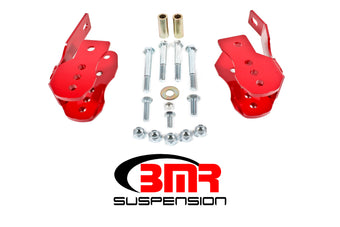compare product BMR 05-14 S197 Mustang Bolt-On Control Arm Relocation Brackets - Red