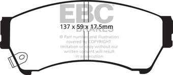 compare product EBC 06-09 Ford Fusion 2.3 Redstuff Front Brake Pads