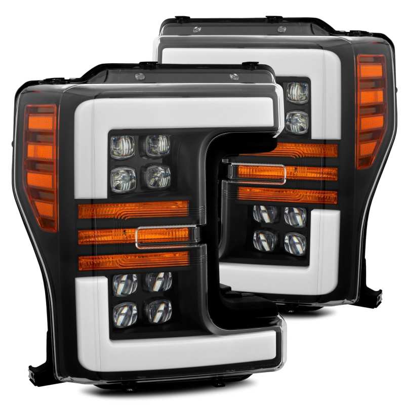 AlphaRex 17 - 19 Ford F - 250 SD NOVA LED Proj Headlights Plank Style Matte Blk w/Activ Light/Seq Signal - My Store
